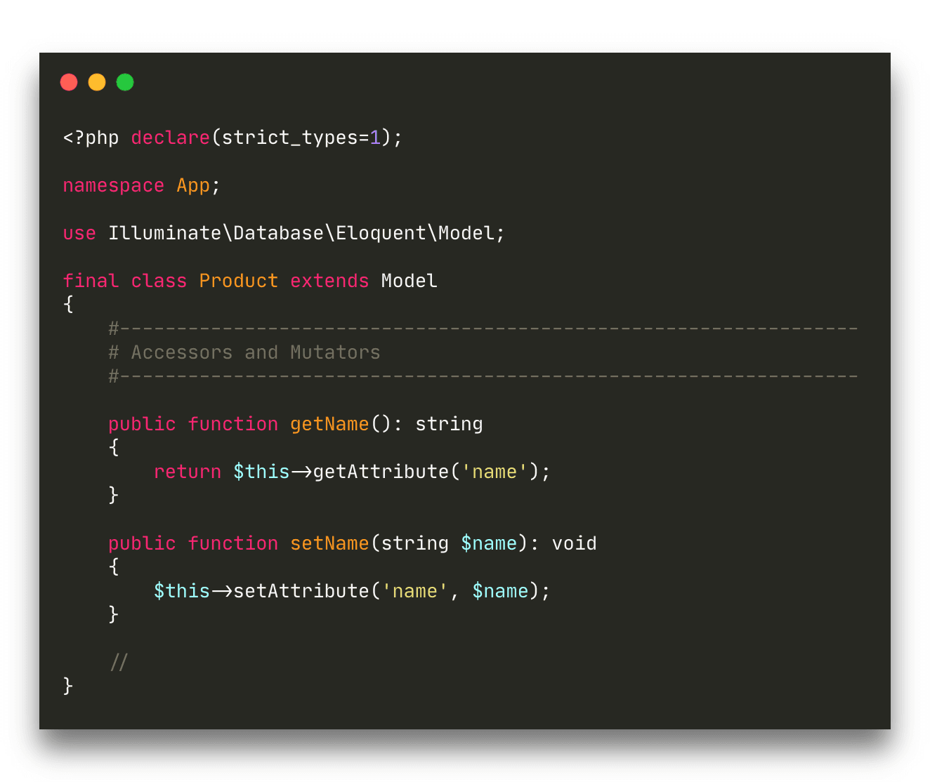 Structuring Laravel Model with Custom Accessor & Mutator